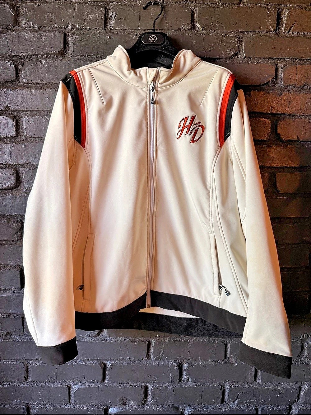 Harley-Davidson Cream Black Polyester Jacket Size 2W